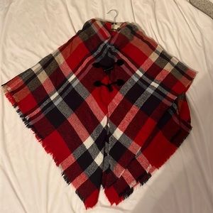 Cute plaid shawl one size